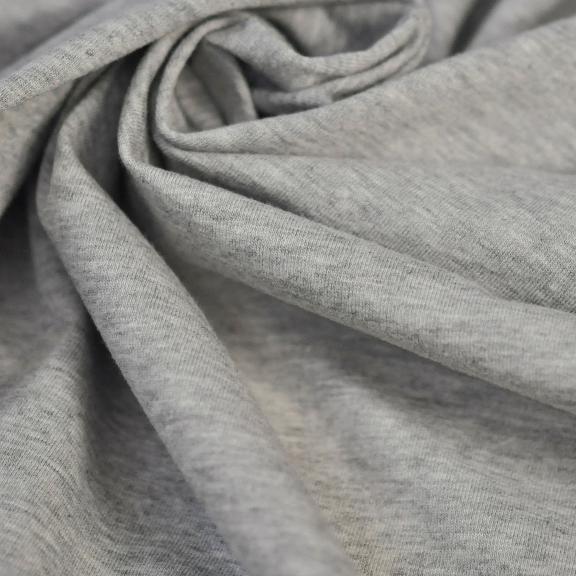 95% Organic Cotton, 5% Elastane Single Jersey - Grey Melange