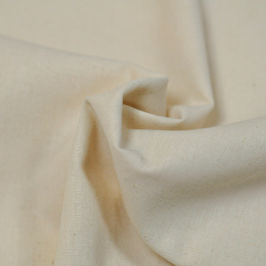 100% Organic Cotton Poplin - Ivory Eco Wash (4PO046)